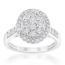 Load image into Gallery viewer, Sterling  Silver 1/2 Carat Diamond Cluster Ring