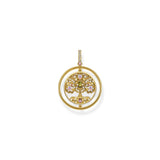 Thomas Sabo Gold Plated Sterling Silver Tree Of Life Rotating Pendant