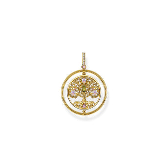 Thomas Sabo Gold Plated Sterling Silver Tree Of Life Rotating Pendant