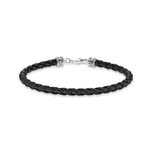 Load image into Gallery viewer, Thomas Sabo Sterling Silver Rebel Black Braided Leather Bracelet
