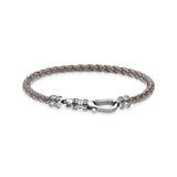 Thomas Sabo Sterling Silver Rebel Grey Braided Lea Clasp 17cm Bracelet
