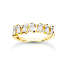 Load image into Gallery viewer, Thomas Sabo Charm Club Gold Plated Sterling Silver Dancing Cubic Zirconia Ring
