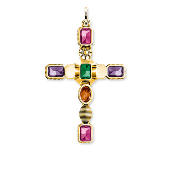 Thomas Sabo Gold Plated Sterling Silver Magic Deco Colour Cross Pendant