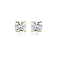 Load image into Gallery viewer, Georgini Gold Plated Sterling Silver 5mm Clear Round Stud Earrings