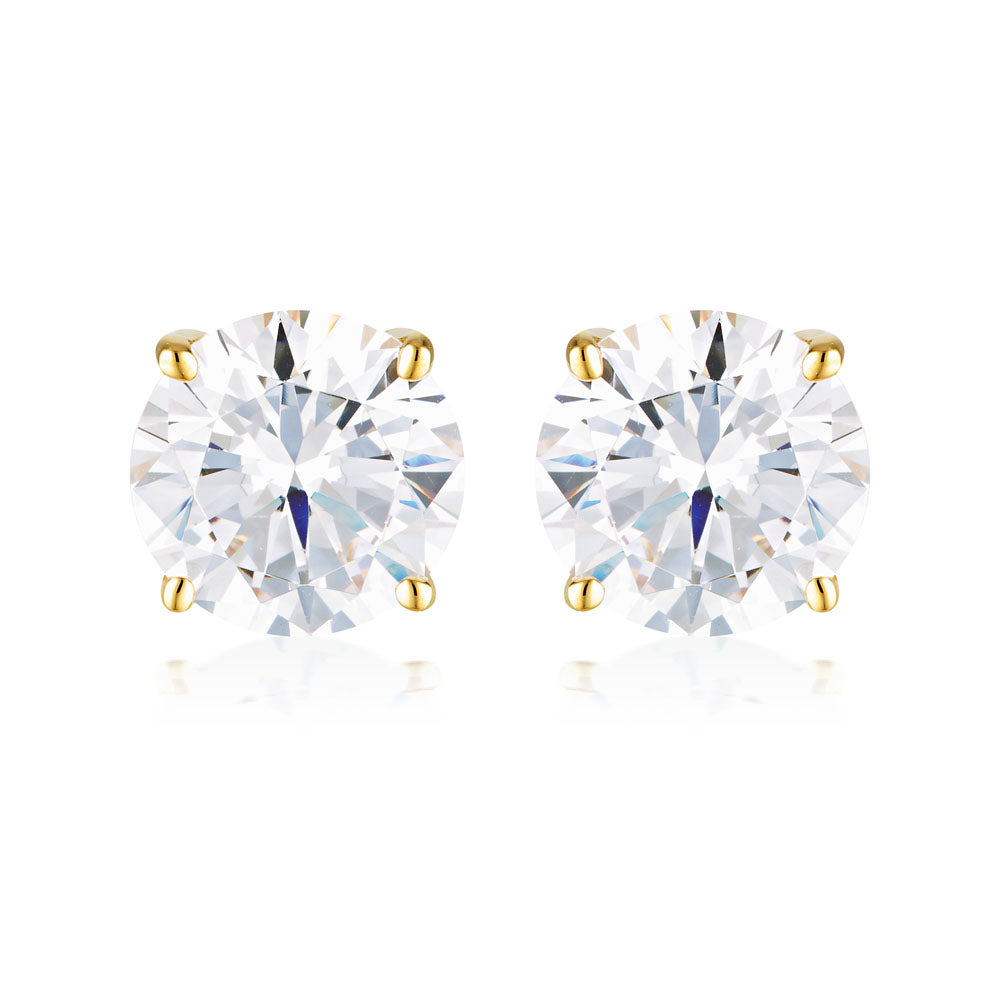 Georgini Gold Plated Sterling Silver 9mm Round Stud Earrings