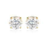 Georgini Gold Plated Sterling Silver Clear Round 7mm Stud Earrings