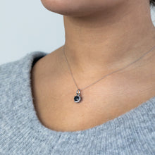 Load image into Gallery viewer, Sterling Silver Natural Enhanced Sapphire and White Zircon Set on Chain