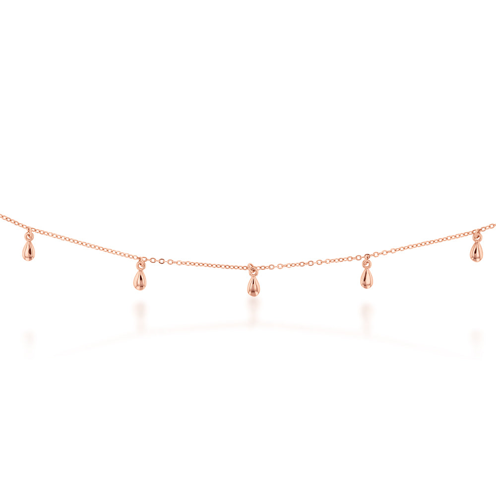 Rose Gold Plated Sterling Silver Fancy Choker Chain