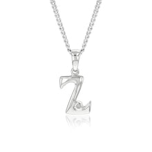 Load image into Gallery viewer, Silver Pendant Initial Z set with Diamond