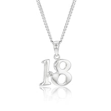 Load image into Gallery viewer, Silver Pendant Number 18 set with Diamond