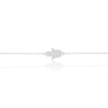 Load image into Gallery viewer, Sterling Silver Cubic Zirconia Hamsa 16+3cm Bracelet