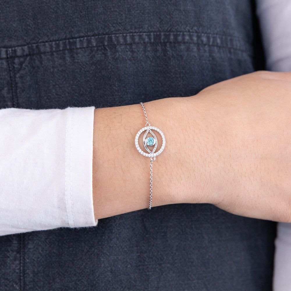 Cubic zirconia evil eye bracelet store