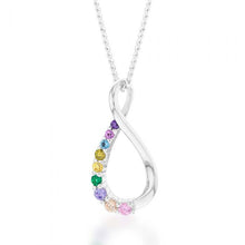 Load image into Gallery viewer, Sterling Silver Rainbow Multicolour Cubic Zirconia On Infinity Pendant