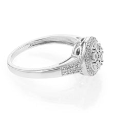 Load image into Gallery viewer, Silver 0.10 Carat Diamond Cluster Ring