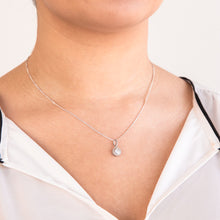 Load image into Gallery viewer, Sterling Silver Rhodium Plated White Cubic Zirconia Halo Pendant