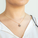 Yellow Gold Plated Silver 1/2 Carat Champagne Diamond Heart Pendant