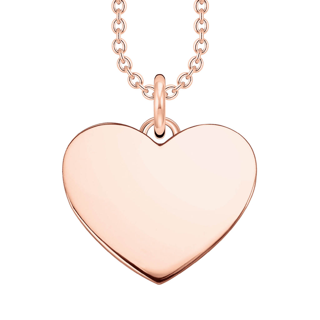 Thomas Sabo Engrav Rose Gold Plated Sterling Silver CZ Heart On 40-45cm Chain