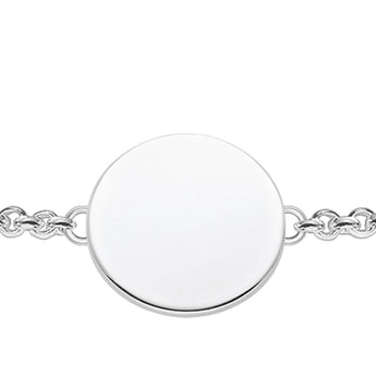 Thomas Sabo Engrav Sterling Silver Small Disc 16-19cm Bracelet