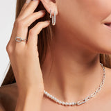 Thomas Sabo Heritage Sterling Silver Pearls On 40-45cm Chain