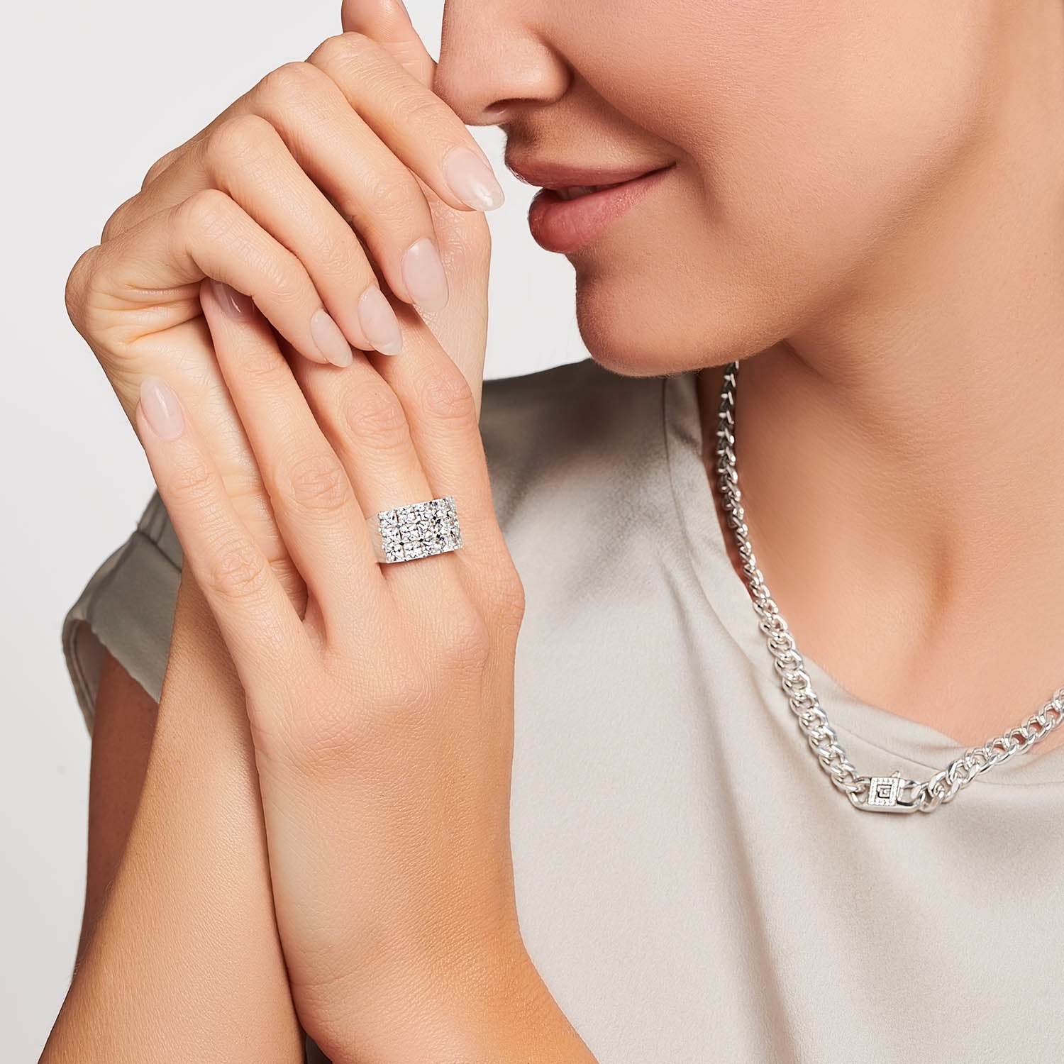 Thomas Sabo Heritage Sterling Silver Wide CZ Ring Grahams Jewellers