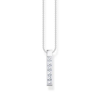 Thomas Sabo Heritage Engrav Sterling Silver CZ Bar On 40-45cm Chain