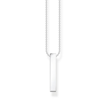 Thomas Sabo Heritage Engrav Sterling Silver CZ Bar On 40-45cm Chain