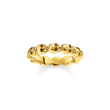 Load image into Gallery viewer, Thomas Sabo Rebel Yellow Gold Plated Sterling Silver Skulls Continous Ring
