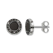 Load image into Gallery viewer, Thomas Sabo Sterling Silver Black CZ Stud Earrings
