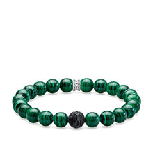 Load image into Gallery viewer, Thomas Sabo Sterling Silver Green Malachite 19cm Bracelet