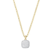 Load image into Gallery viewer, Bronzallure Gold Plated Sterling Silver CZ Square Pendant on 41cm Chain