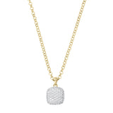 Bronzallure Gold Plated Sterling Silver CZ Square Pendant on 41cm Chain