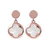 Bronzallure Alba Rose Gold Plated Sterling Silver White Mother Of Pearl Drop Earrings