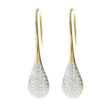 Bronzallure Gold Plated Sterling Silver CZ Tear Drop Earring