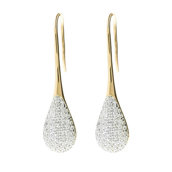 Bronzallure Gold Plated Sterling Silver CZ Tear Drop Earring