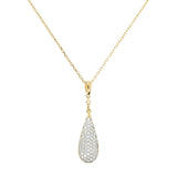 Bronzallure Gold Plated Sterling Silver CZ Tear Drop Pendant On 47cm Chain
