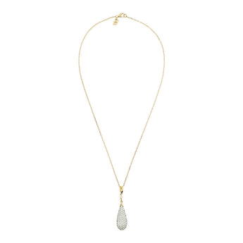 Bronzallure Gold Plated Sterling Silver CZ Tear Drop Pendant On 47cm Chain