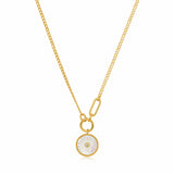 Ania Haie Gold Plated Sterling Silver Wild Soul Compas Emblem Figaro Chain