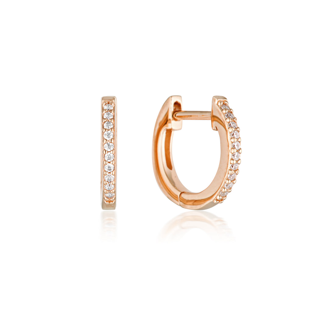 Georgini Noel Nights Rose Gold Plated Sterling Silver Shine Hoop Earrings