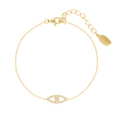 Georgini Rock Star Gold Plated Sterling Silver Evil Eye Bracelet