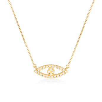 Georgini Rock Star Gold Plated Sterling Silver Evil Eye Pendant On Chain