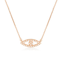 Load image into Gallery viewer, Georgini Rock Star Sterling Silver Rose Gold Plated Evil Eye Pendant On Chain