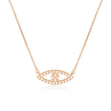 Georgini Rock Star Sterling Silver Rose Gold Plated Evil Eye Pendant On Chain