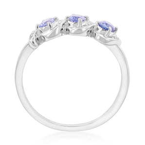 Sterling Silver 0.54ct Tanzanite Trilogy Ring