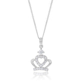 Sterling Silver Cubic Zirconia Small Crown Pendant