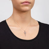 Sterling Silver Ancient Pattern Key With Snake Pendant