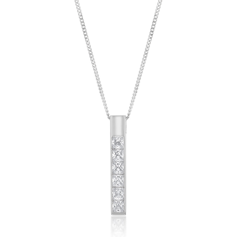 Cubic zirconia clearance bar necklace