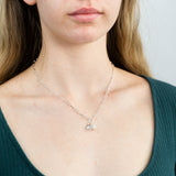 Sterling Silver Lock & Pearl Pendant On 45cm Paperclip Chain