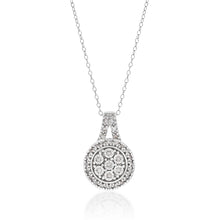 Load image into Gallery viewer, Silver 0.10 Carat Diamond Round Cluster Pendant