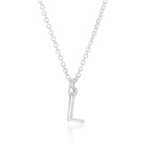 Sterling Silver Initial Letter "L" Pendant On 45cm Chain