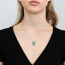 Load image into Gallery viewer, Sterling Silver Dog Tag With Pisces Zodiac/Star Sign Pendant